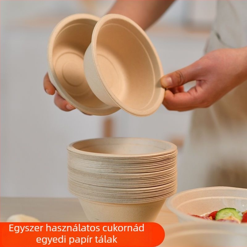Egyszer használatos rostos tál – lebomló, forma: tál, modern minimalista stílus