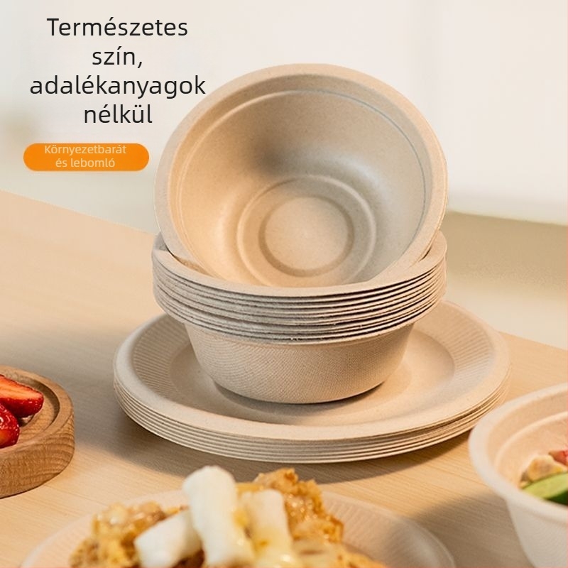 Egyszer használatos rostos tál – lebomló, forma: tál, modern minimalista stílus
