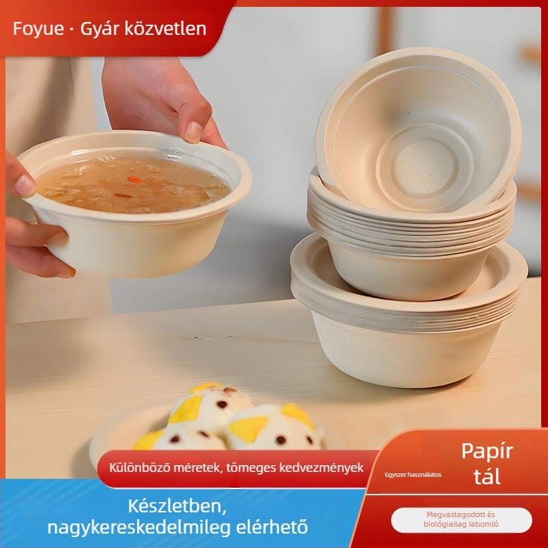 Egyszer használatos rostos tál – lebomló, forma: tál, modern minimalista stílus