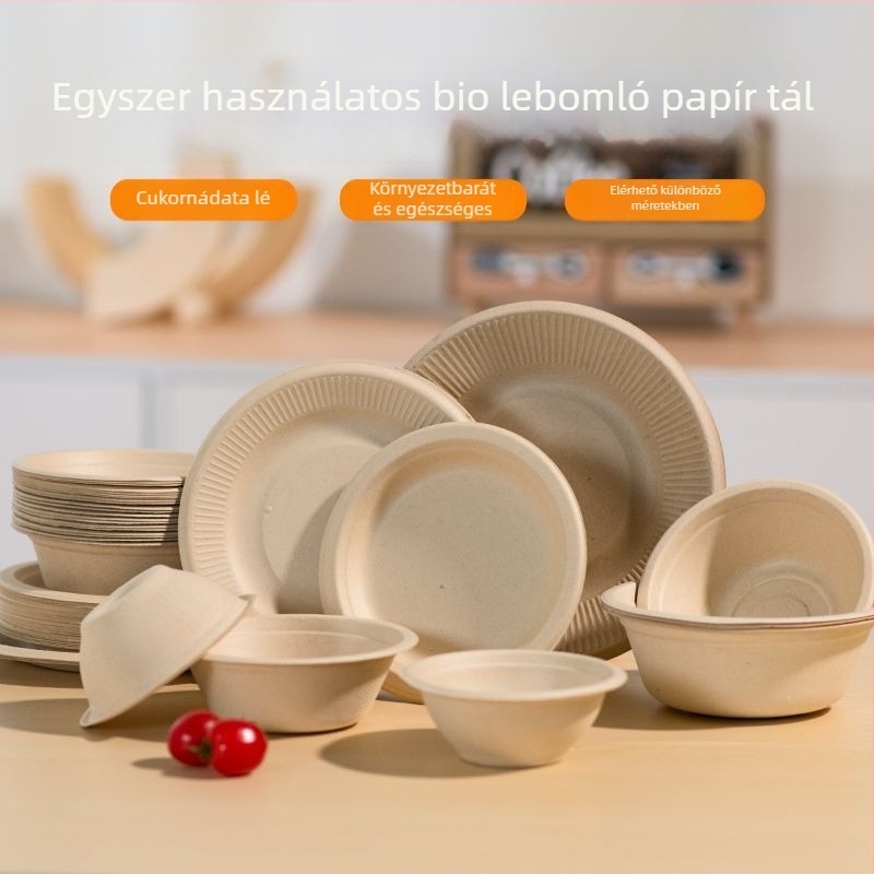 Egyszer használatos rostos tál – lebomló, forma: tál, modern minimalista stílus