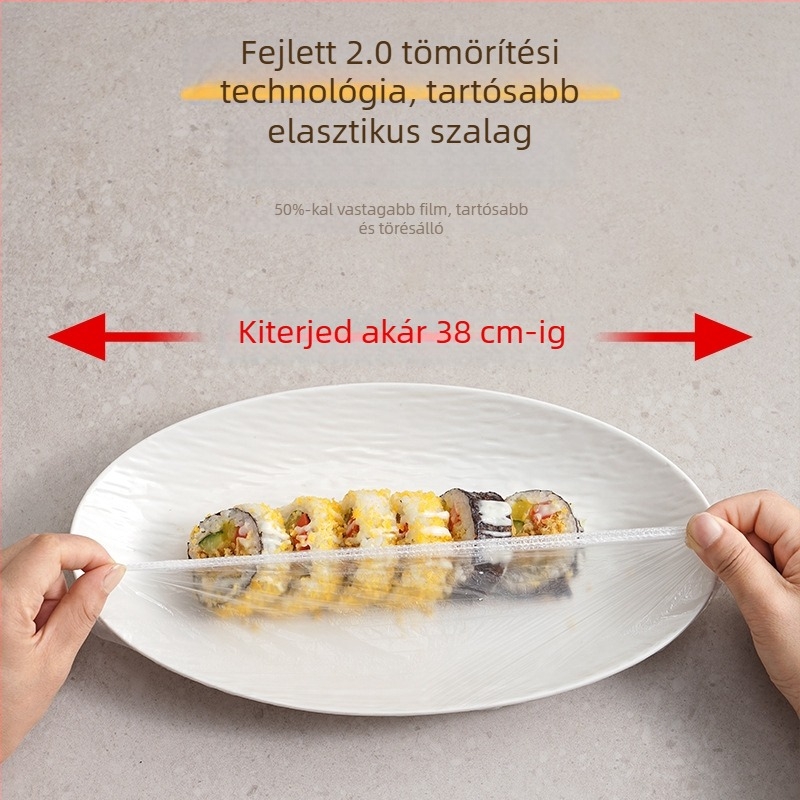 PE műanyag fóliához való fedél élelmiszerhez, aranyos nyuszis dizájn, egyszer használatos, 1 db, 50 db kartononként, -60°C-tól 100°C-ig terhelhetőség