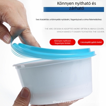 420 ml egyszer használatos, kör alakú ételtál, ételrendeléshez – alkalmas porridge, desszertek és gyümölcssaláták számára – zárt műanyag tál