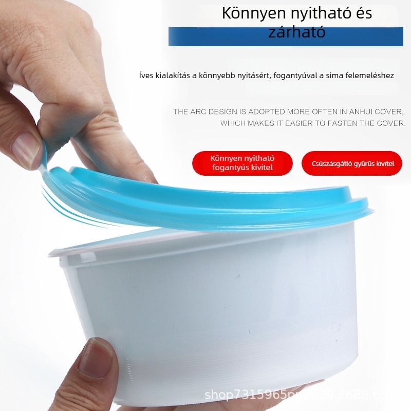 420 ml egyszer használatos, kör alakú ételtál, ételrendeléshez – alkalmas porridge, desszertek és gyümölcssaláták számára – zárt műanyag tál