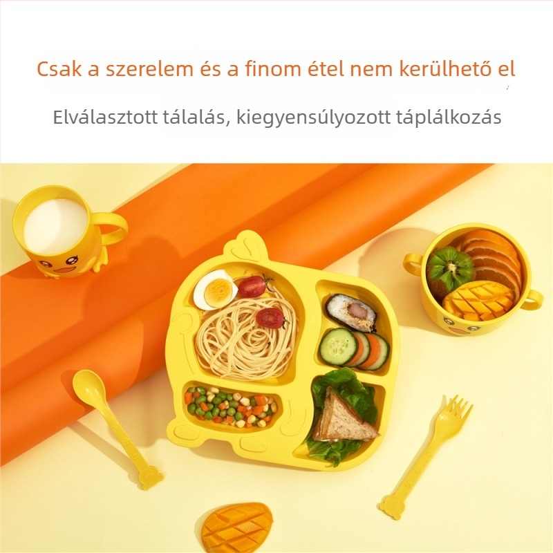 Gyermekeknek osztott étkészlet tányér, Cartoon stílus, PP anyag, 3 hónaptól