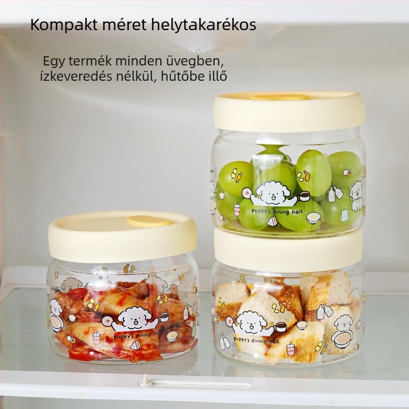 Üveg ételtartó szilikon fedővel, mikrohullámú sütőben használható, párolható, élelmiszer-minőségű, többször használható, 501–800 ml