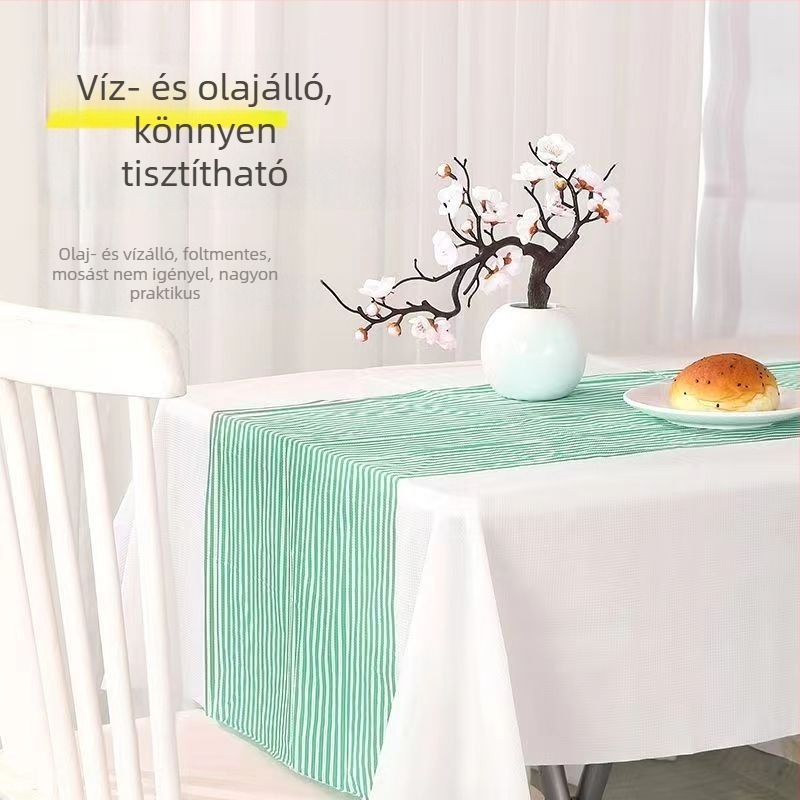 Egyszer használatos, vastagított asztalterítő, csíkos, téglalap alakú, éttermeknek, otthoni használatra, esküvőkre és piknikekre
