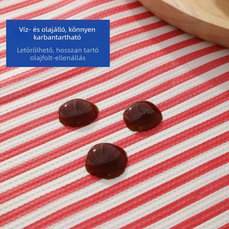 Egyszer használatos, vastagított asztalterítő, csíkos, téglalap alakú, éttermeknek, otthoni használatra, esküvőkre és piknikekre
