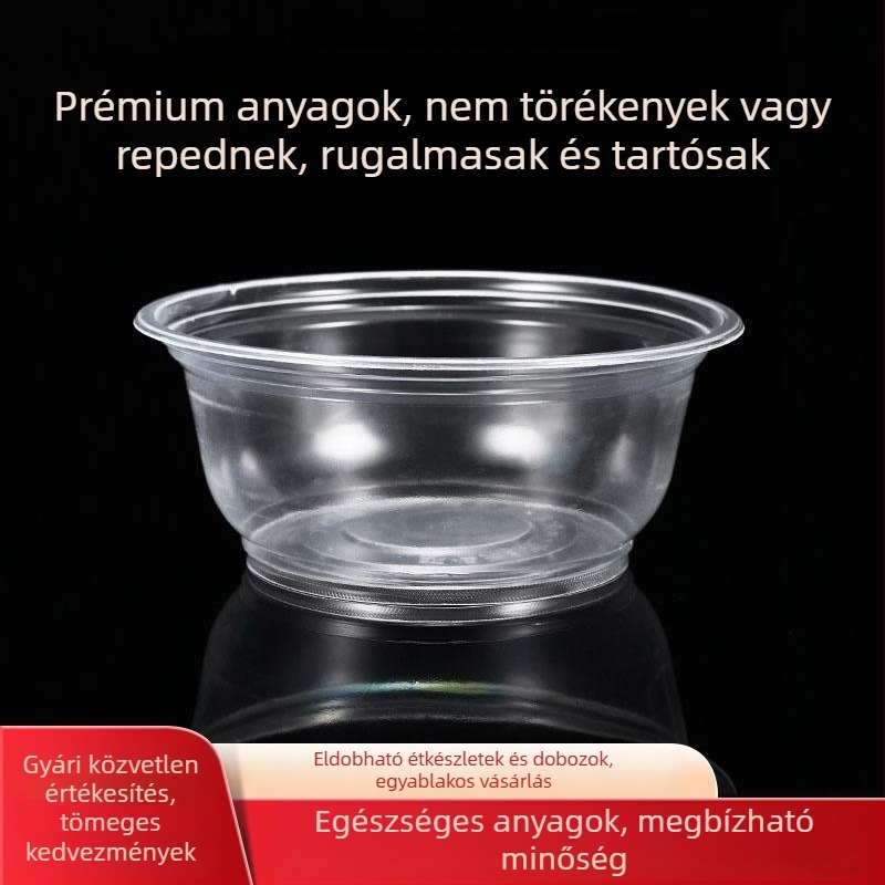 Megvastagított PP ételtároló, átlátszó, egyszer használatos, 360 darabos tálkákból álló készlet, élelmiszer-minőségű edények kiszállításhoz, jégdesszert tál 300 ml