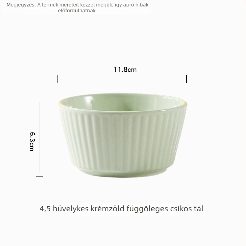 Porcelán rizs tálak készlet, 10 darab, krém stílus, gömbölyű forma, mikrohullámú sütőben használható