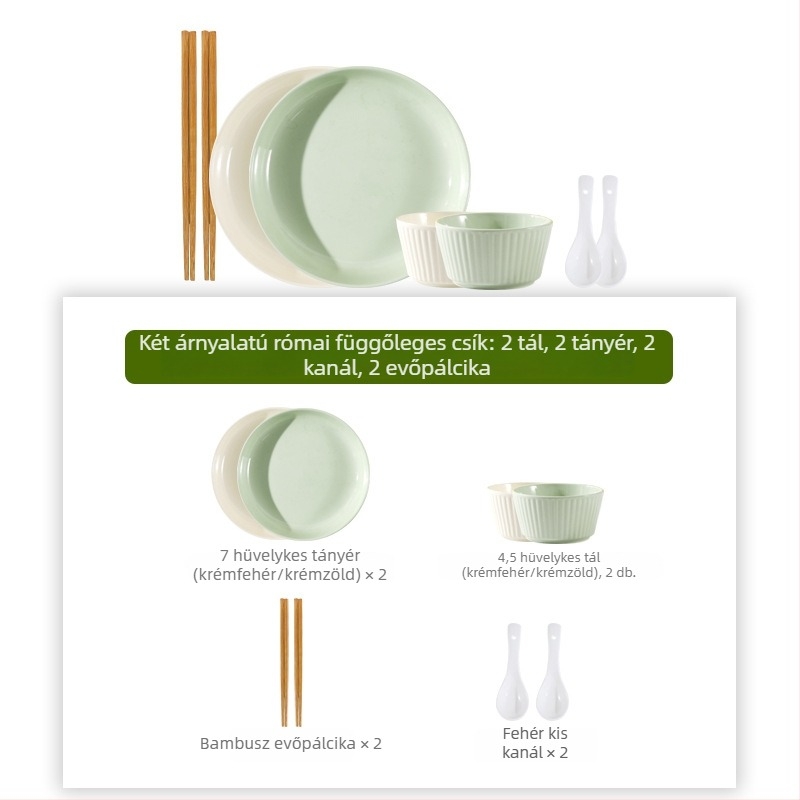 Porcelán rizs tálak készlet, 10 darab, krém stílus, gömbölyű forma, mikrohullámú sütőben használható