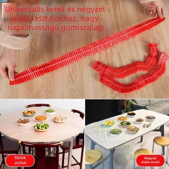Átlátszó, egyszer használatos asztalterítő húzózsinórral, olajálló, vastagított műanyagból