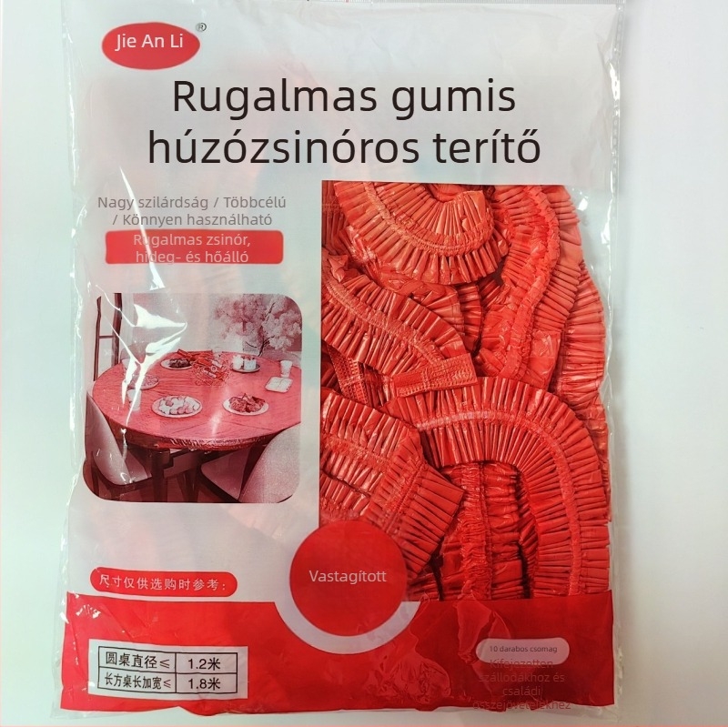 Átlátszó, egyszer használatos asztalterítő húzózsinórral, olajálló, vastagított műanyagból