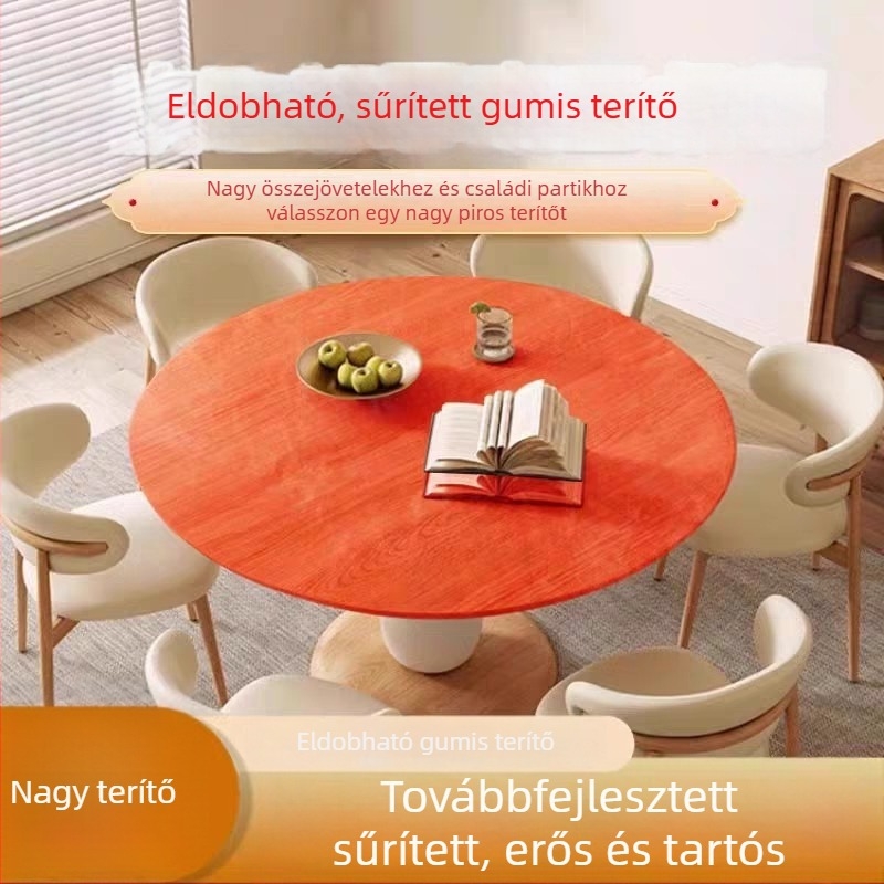 Átlátszó, egyszer használatos asztalterítő húzózsinórral, olajálló, vastagított műanyagból