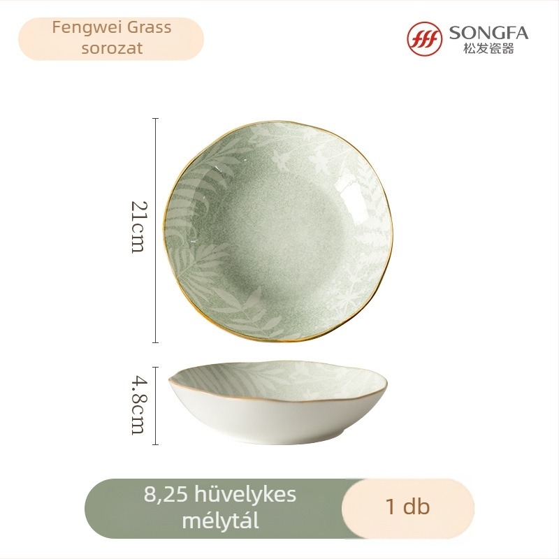 Porcelán étkészlet tálakkal, tányérokkal és evőpálcikákkal — aláglazúros felület, mikróbarát, modern minimalista kínai stílus