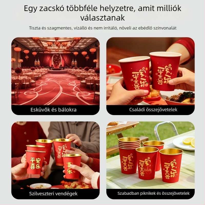 Egyszer használatos tálakból álló étkészlet — kraftpapír és alumíniumfólia, élelmiszer-biztonságú bevonattal ellátott papír, 10 darab, kerek formájú