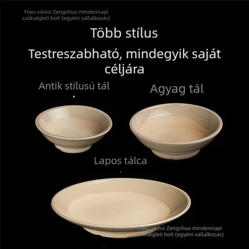 Nyolctálas gőzölő készlet durva porcelánból, hagyományos nemzeti stílus, mikróban használható