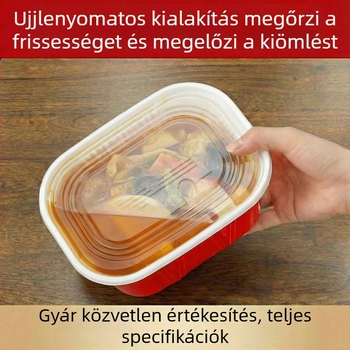 Egyszer használatos, téglalap alakú ételhordó doboz, élelmiszer-PP anyagból, mikrohullámú sütőben használható