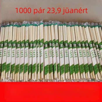 Egyszer használatos bambusz evőpálcikák, kínai stílusú; tételenként 800–1600 pár; logó nyomtatás elérhető; mikrohullámú sütőben nem használható