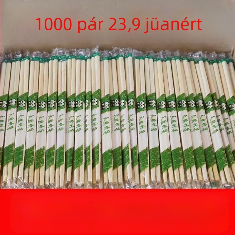 Egyszer használatos bambusz evőpálcikák, kínai stílusú; tételenként 800–1600 pár; logó nyomtatás elérhető; mikrohullámú sütőben nem használható