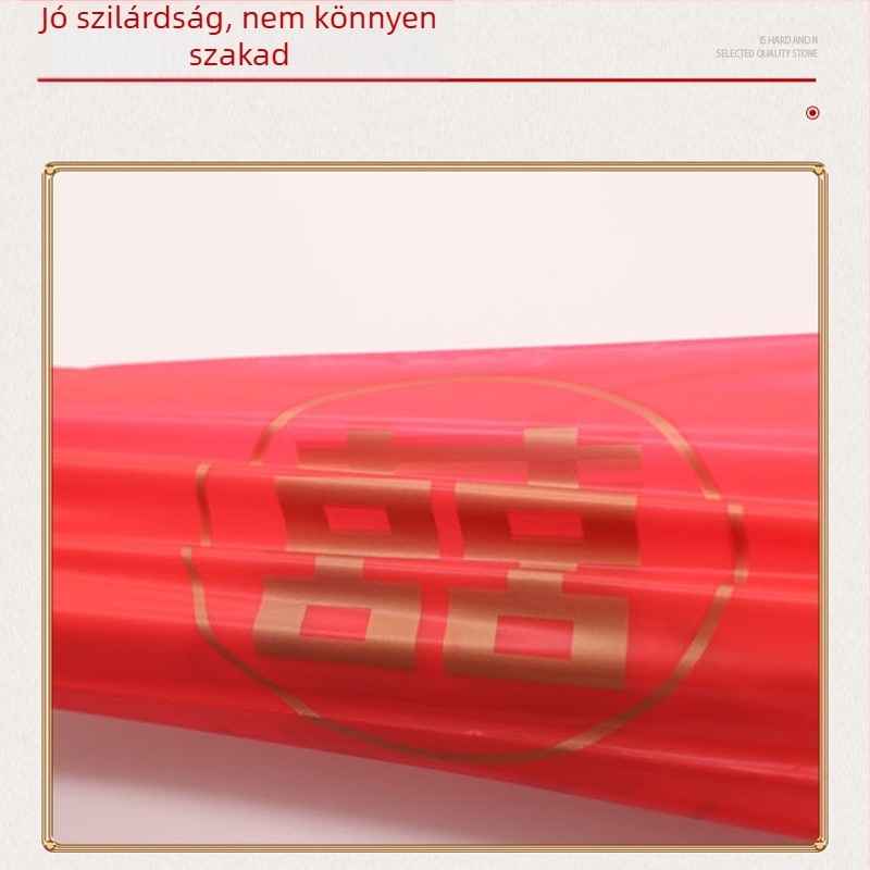 Esküvői vacsora asztalterítő, egyszer használatos CPE anyagból, piros kettő s boldogság mintával, vízálló, méretek 1,6×1,6 m vagy 1,8×1,8 m