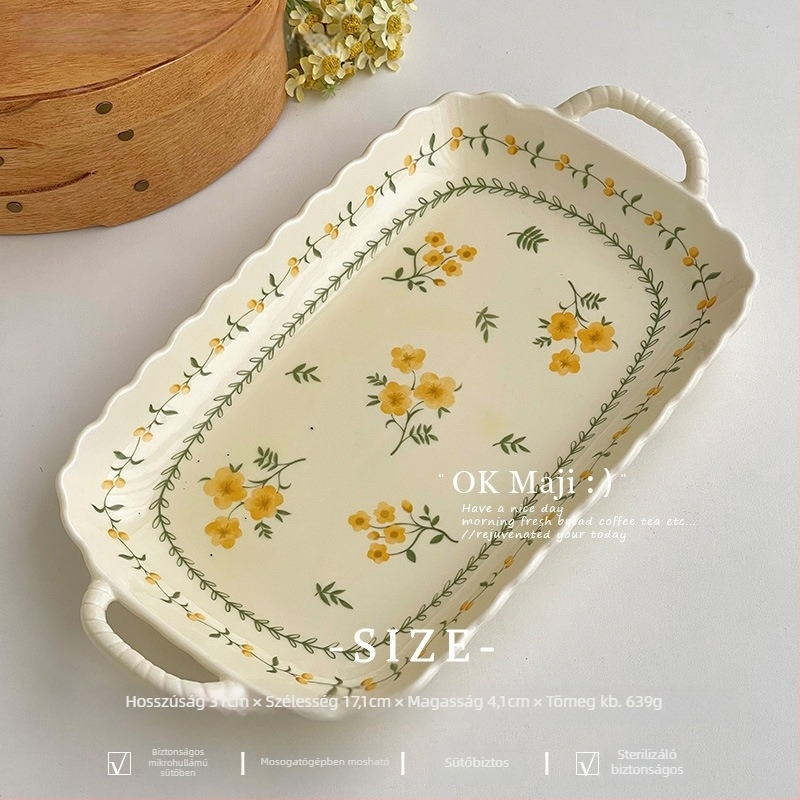 Porcelán étkezési készlet duplafogantyúval ellátott levesestálak és tányérok, alglazúr felület, koreai stílus, szabálytalan forma, mikrohullámú sütőbe tehető