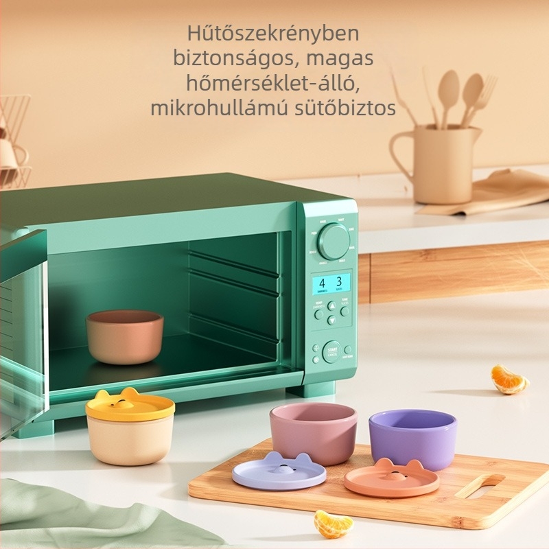 Szilikon baba etető tál, rajzfilm-stílus, 1 darab, 3 hónaposnál idősebbeknek