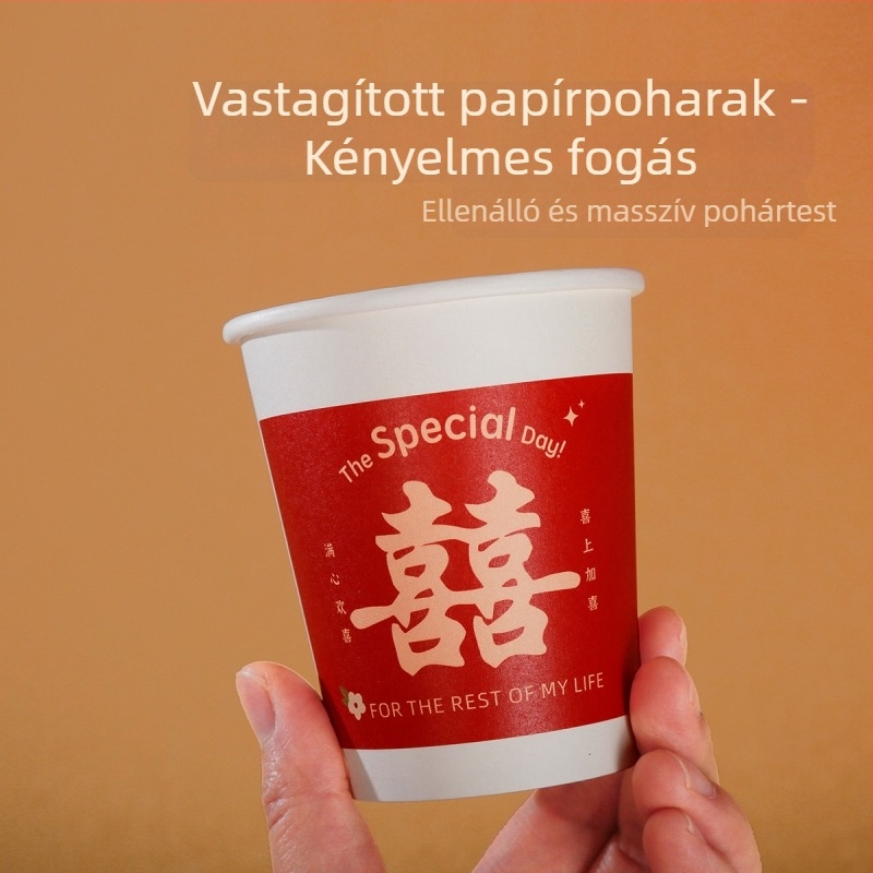 Egyszer használatos asztali edények készlet papírtálakkal és bambusz evőpálcákkal, vastított, kerek formájú, 30 darabos csomag
