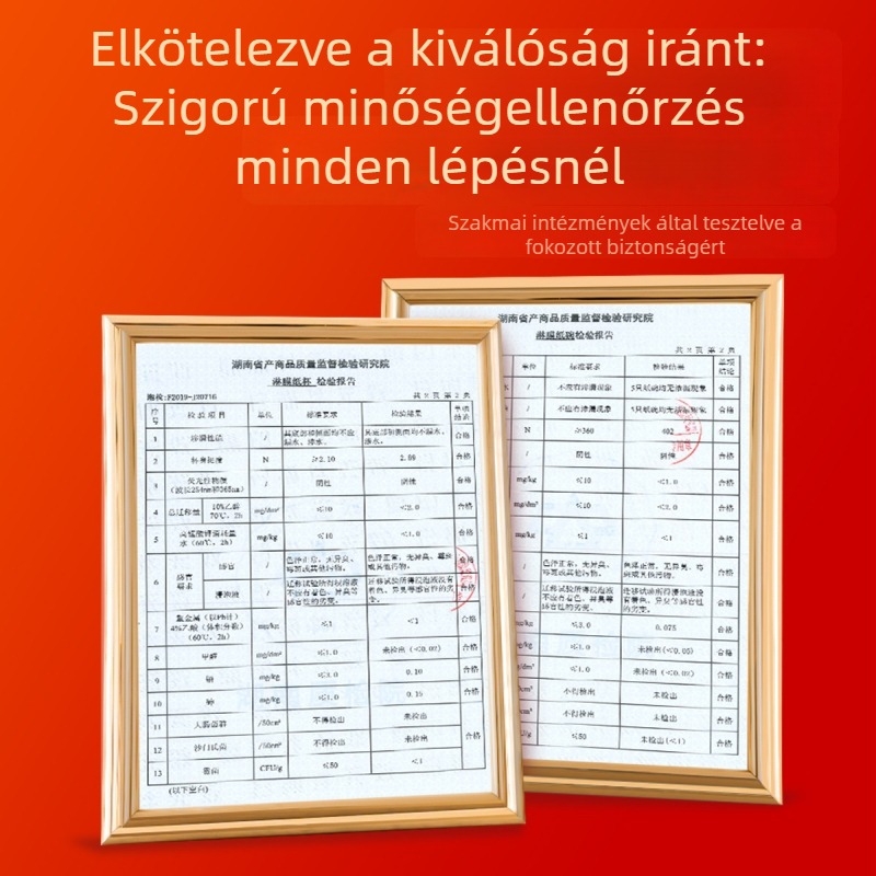 Egyszer használatos asztali edények készlet papírtálakkal és bambusz evőpálcákkal, vastított, kerek formájú, 30 darabos csomag