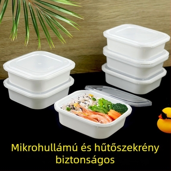 Zárható fedelű ebédes doboz, egyszer használatos, műanyag, mikrózható, 240 darabos készlet