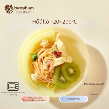 Bethham Baba szilikon félhold alakú vacsorás tál tapadókoronggal önálló etetéshez, 6 hónapos kortól
