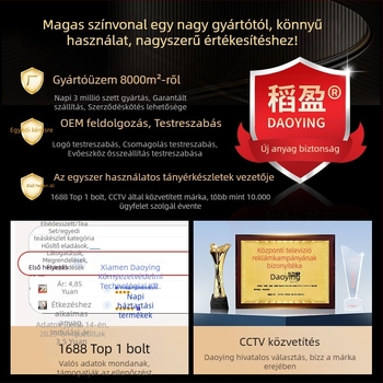 Élelmiszer-minőségű egyszer használatos rizshéj étkészlet — tálak, evőpálcák és kanál (3 részes készlet)
