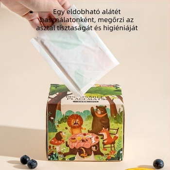 Egyszer használatos baba étkező alátétek, hordozhatóak, olaj- és vízállóak, bambuszrostból – JOYNCLEON/Jingqi
