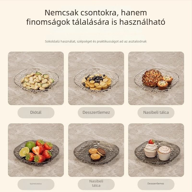 Csontos tál – műanyag tálaló tál nordikus stílusban, logónyomtatásra kész, ajándék kollégának/ konferenciára