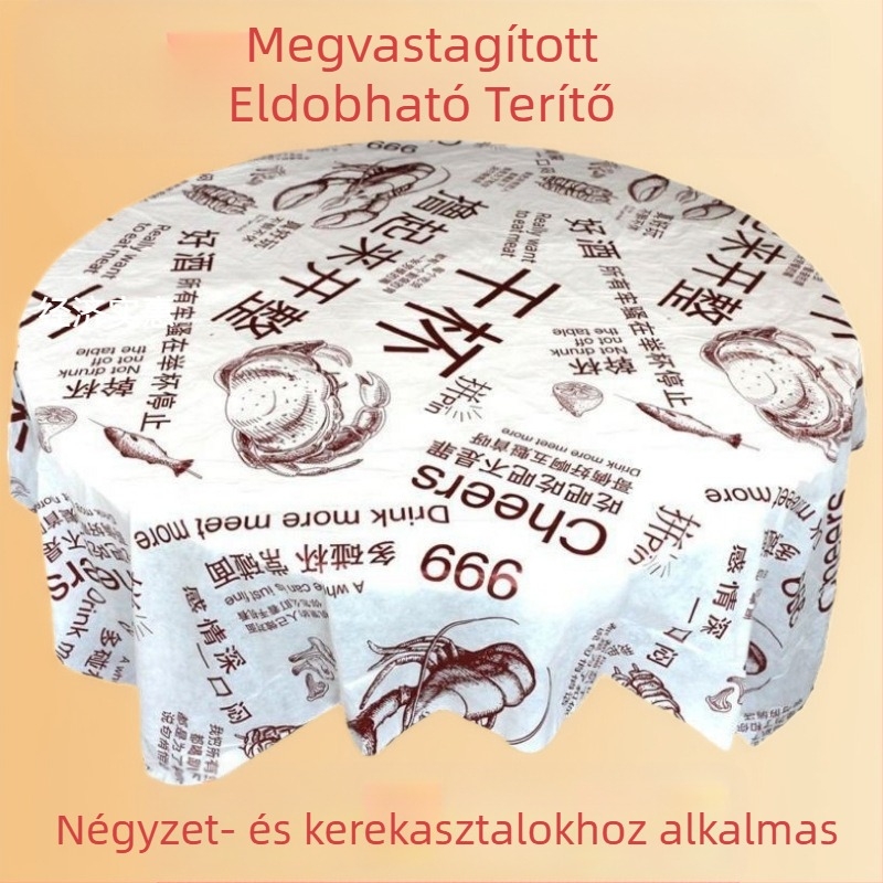 10 db egyszer használatos műanyag asztalterítő, négyzet alakú, vastagított, kockás mintával, víz- és olajálló éttermi és konyhai standokhoz