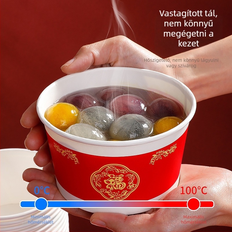 Egyszer használatos papírtál, 500 ml, vastag falú, esküvői felhasználású csomagoláshoz