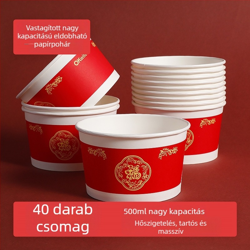 Egyszer használatos papírtál, 500 ml, vastag falú, esküvői felhasználású csomagoláshoz