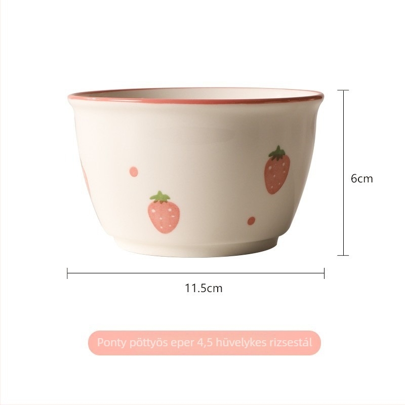 Porcelán tál- és tányérkészlet, pöttyös minta, aranyos stílus, kerek forma, mikrohullámú sütőben használható