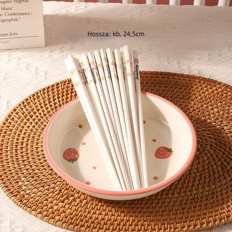 Porcelán tál- és tányérkészlet, pöttyös minta, aranyos stílus, kerek forma, mikrohullámú sütőben használható