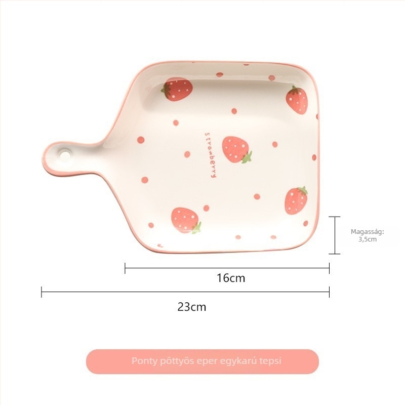 Porcelán tál- és tányérkészlet, pöttyös minta, aranyos stílus, kerek forma, mikrohullámú sütőben használható