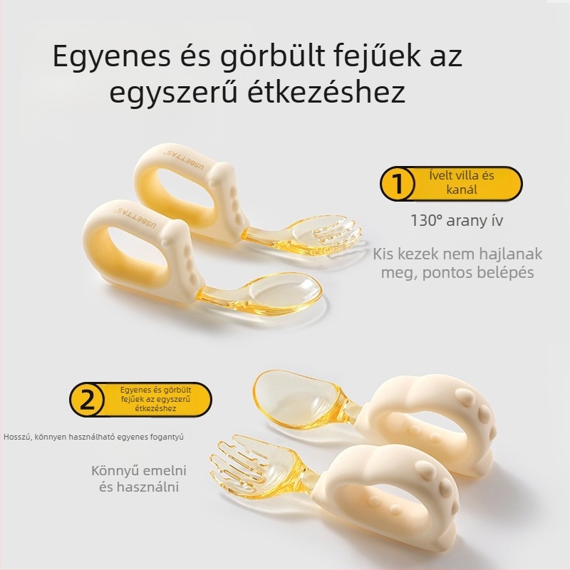Szilikon babafogó- és kanálkészlet: önálló etetés gyakorlásához, Belleptide, 3 hónapos kortól, 1 készlet