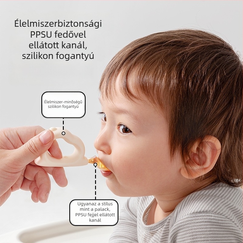 Szilikon babafogó- és kanálkészlet: önálló etetés gyakorlásához, Belleptide, 3 hónapos kortól, 1 készlet