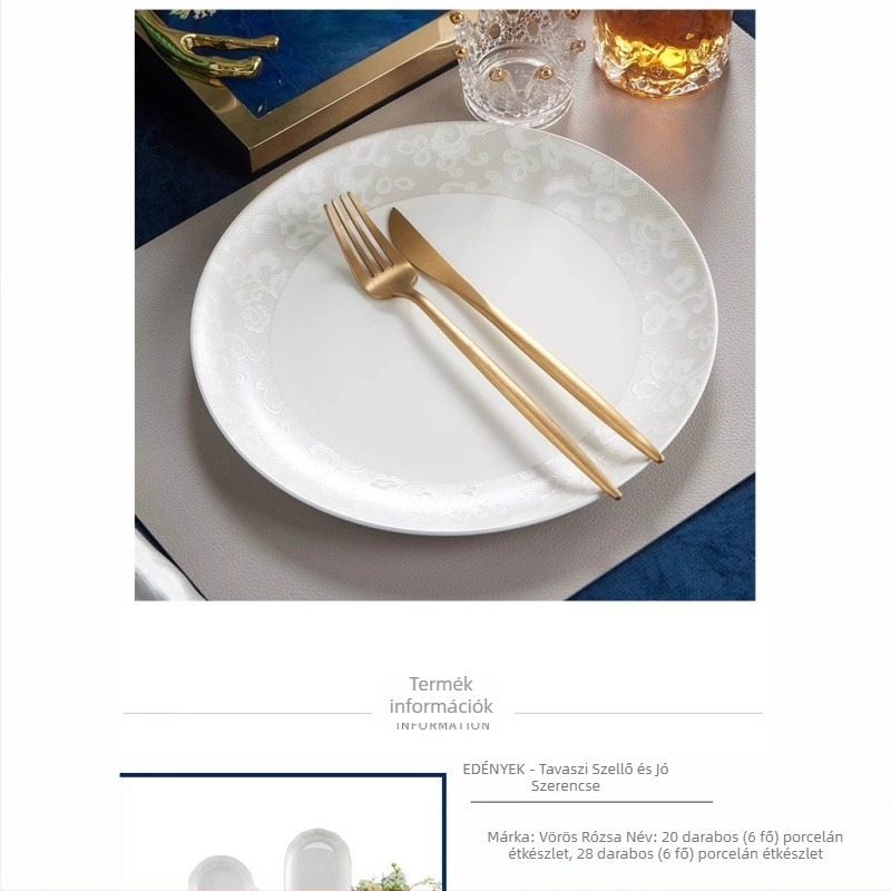 Red Rose csontporcelán mélytányérok otthoni használatra, kerámia ételos készlet, mikrohullámú sütőben használható, logóval ellátva, testre szabható