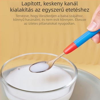 Rikang baba etetőkanál, 304 rozsdamentes acél, tanuló evőkanál, 6 hónapos kortól, modell 3808