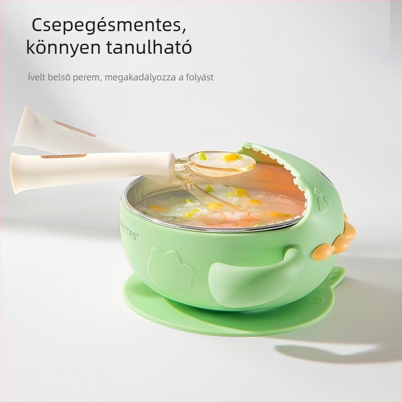 Belleptide baba etető tál – rozsdamentes acél, minimalist stílus, 6 hónaposnál idősebb gyermekek számára