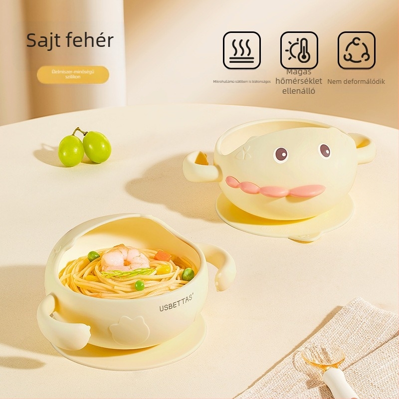 Belleptide baba etető tál – rozsdamentes acél, minimalist stílus, 6 hónaposnál idősebb gyermekek számára