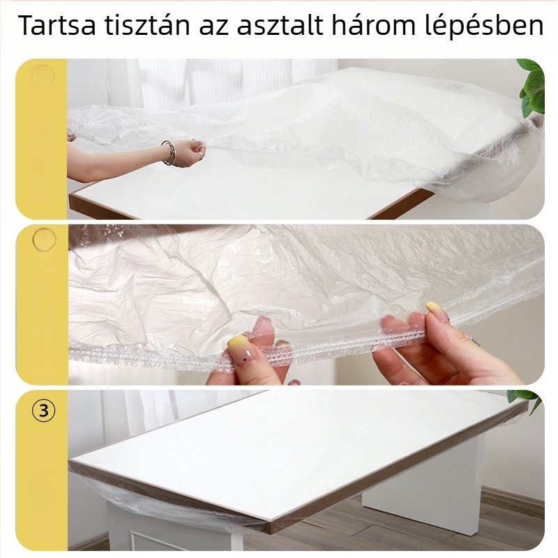 Egyszer használatos, téglalap alakú terítő szabadtéri kempingezéshez, olaj- és vízálló, 10 darabos csomag, műanyag