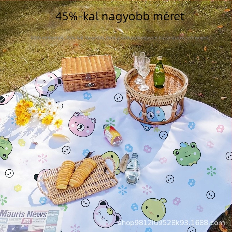 Egyszer használható piknik matrac, nemszövött anyagból, nedvességálló és vízálló, vastított kialakítás, hordozható kemping talajmatrac