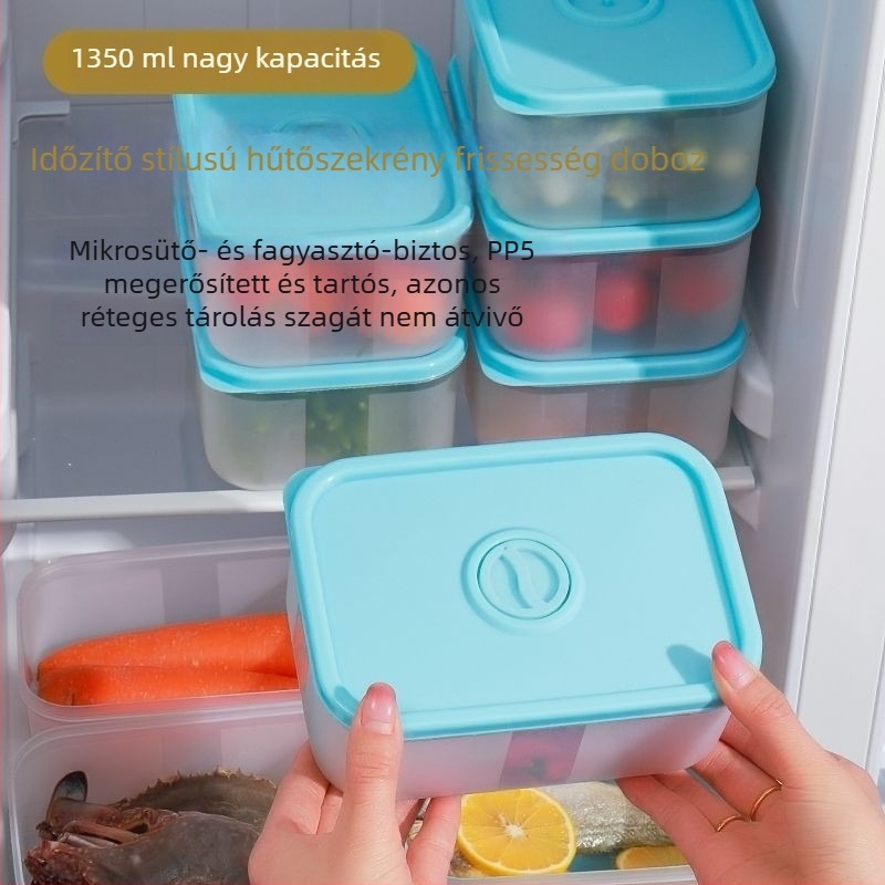 Műanyag, téglalap alakú, többfunkciós élelmiszer-tároló doboz mélyített és megerősített kivitelben, mikrohullámú sütőben használható, kempingezéshez