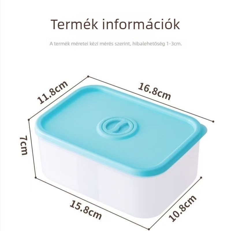 Műanyag, téglalap alakú, többfunkciós élelmiszer-tároló doboz mélyített és megerősített kivitelben, mikrohullámú sütőben használható, kempingezéshez