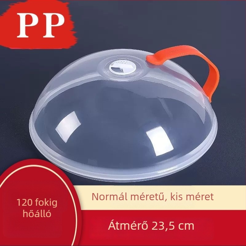 Mikrohullámú sütő melegítő fedél, fröccsenés elleni edényfedél, élelmiszer-minőségű műanyag, magas hőállóságú, porálló, hűtőszekrényben tárolható, PP tömítés